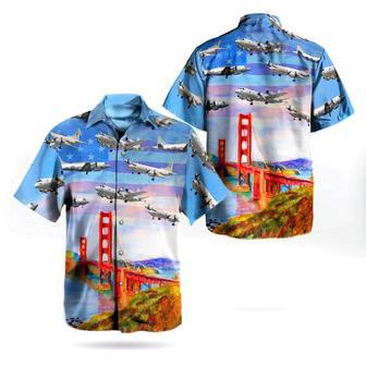 Us Navy Hawaiian Shirt, Us Navy Lockheed Orion Independence Day Golden Gate Bridge Hawaiian Shirt, Military Hawaiian Shirt | Newhawaiianshirts CA