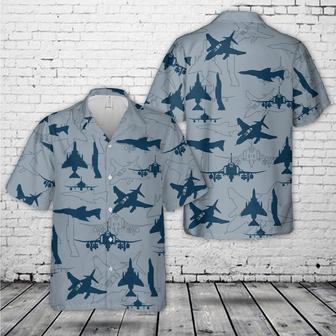 Us Navy Hawaiian Shirt, Us Navy Mcdonnell Douglas Phantom Ii Aircraft Silhouettes Hawaiian Shirt, Military Hawaiian Shirt | Newhawaiianshirts