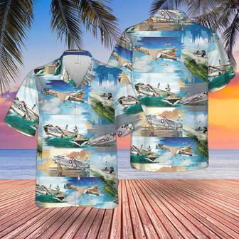 Us Navy Hawaiian Shirt, Us Navy Vought Crusader Hawaiian Shirt, Military Hawaiian Shirt | Newhawaiianshirts CA