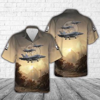 Us Navy Hawaiian Shirt, Us Navy Boeing Growler Of 'Rooks' Hawaiian Shirt, Military Hawaiian Shirt | Newhawaiianshirts CA