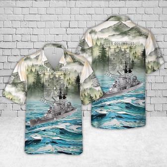 Us Navy Hawaiian Shirt, Us Navy Uss Columbus Hawaiian Shirt, Military Hawaiian Shirt | Newhawaiianshirts CA