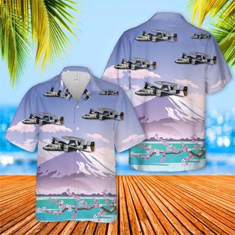 Us Navy Hawaiian Shirt, Us Navy Hawkeyes Of Liberty Bells Flying By Mount Fuji, Japan Hawaiian Shirt, Military Hawaiian Shirt | Newhawaiianshirts AU