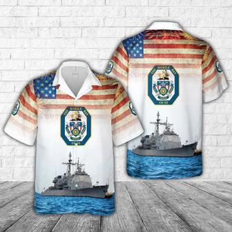 Us Navy Hawaiian Shirt, Us Navy Uss Mobile Bay Hawaiian Shirt, Military Hawaiian Shirt | Newhawaiianshirts CA