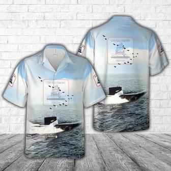 Us Navy Hawaiian Shirt, Us Navy Uss Baltimore Hawaiian Shirt, Military Hawaiian Shirt | Newhawaiianshirts CA