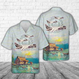 Us Navy Hawaiian Shirt, Us Navy Attack Squadron 215 Barn Owls Corsair Iis Hawaiian Shirt, Military Hawaiian Shirt | Newhawaiianshirts CA