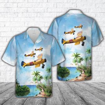 Us Navy Hawaiian Shirt, Us Navy Boeing-Stearman Kaydet 4273 741 (F-Azjr) Hawaiian Shirt, Military Hawaiian Shirt | Newhawaiianshirts CA