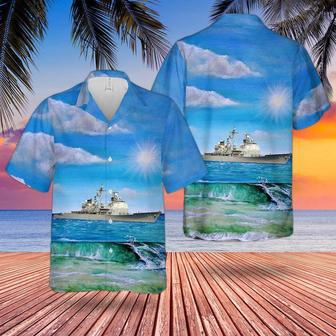 Us Navy Hawaiian Shirt, Us Navy Uss Vicksburg Hawaiian Shirt, Military Hawaiian Shirt | Newhawaiianshirts CA