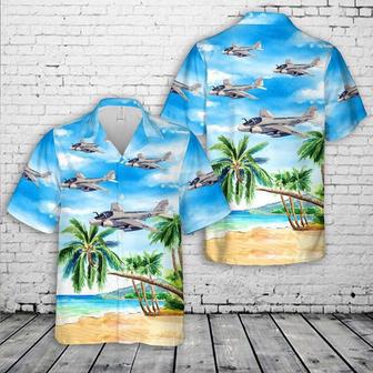 Us Navy Hawaiian Shirt, Us Navy Grumman Intruder (Buno 149484) From Attack Squadron 34 Blue Blasters Hawaiian Shirt | Newhawaiianshirts