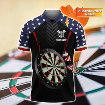 Usa Darts Personalized Name Darts Polo Shirt - Monsterry