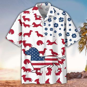 Usa Flag Dachshund Of July Hawaiian Aloha Shirts | Newhawaiianshirts UK