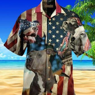 Usa Pitbull Flag Hawaiian Aloha Shirts | Newhawaiianshirts CA