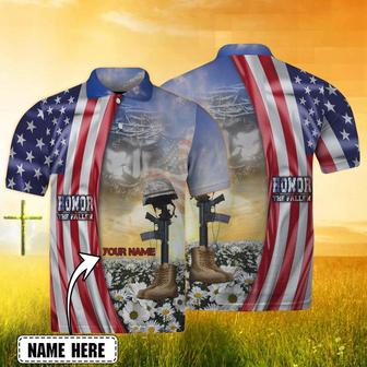 Veteran Memorial Shirt Honor The Fallen Personalized Name Polo Shirt - Monsterry