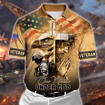 Veteran Polo Shirt, Us Veteran One Nation Under God Polo Shirt - Monsterry DE