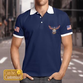 Veteran Polo Shirt, Custom Name United States Navy Eagle Veteran With Anchor Usn Polo Shirt - Monsterry DE