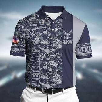 Veteran Polo Shirt, Premium Unique Us Navy Veteran Polo All Over Printed Shirt Polo Shirt - Monsterry CA