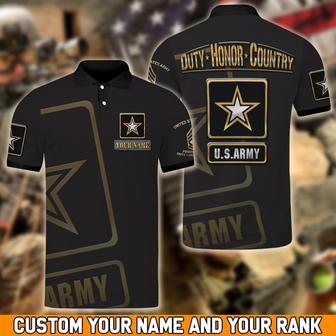 Veteran Polo Shirt, Army Polo Shirt Custom Your Name And Rank Shirt - Monsterry UK