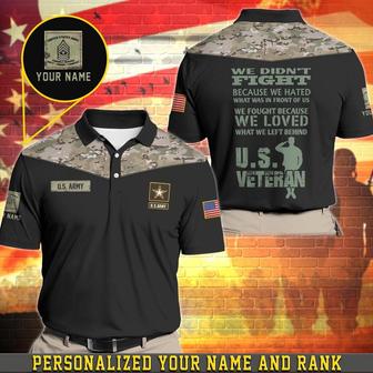 Veteran Polo Shirt, Personalized Us Army Veteran Polo Shirt With Your Name And Rank, Army Camouflage Shirt - Monsterry