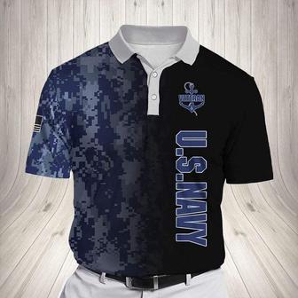 Veteran Polo Shirt, Us Navy Veteran Short Sleeve Polo Shirt - Monsterry CA