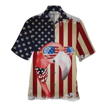 Vintage American Flag Flamingo Hawaiian Aloha Shirts | Newhawaiianshirts AU