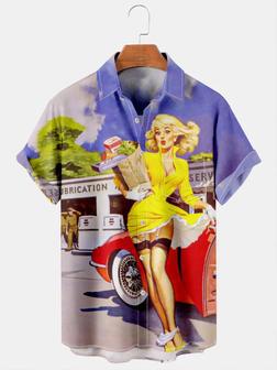 Vintage Car On Chest Hawaiian Shirt Oversized Hawaiian Shirt Aloha Hawaii Shirt | Newhawaiianshirts AU