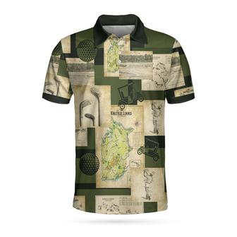 Vintage Golf Art All Over Print Polo Shirt, Vintage Golf Map And Sketch Polo Shirt, Best Golf Shirt For Men Coolspod - Monsterry CA