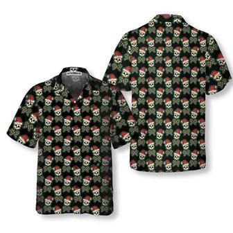 Vintage Pirate Santa Skull Hawaiian Shirt, Xmas Hawaiian Shirts | Newhawaiianshirts UK