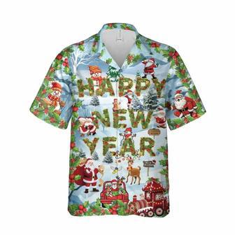 Xmas Happy New Year 2024 Season Greeting Hawaiian Shirt, Xmas Hawaiian Shirts | Newhawaiianshirts DE