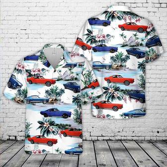 1965 Ford Mustang Fastback Hawaiian Shirt For Men, Classic Car Hawaiian Shirt, Vintage Car Shirt Summer Gifts | Newhawaiianshirts