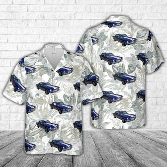 1966 Ford Mustang Coupe Dark Blue Hawaiian Shirt For Men, Classic Car Hawaiian Shirt, Vintage Car Shirt Summer Gifts | Newhawaiianshirts DE