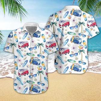 Adorable Hippie Car Beach Design Hawaiian Shirt Summer Gifts | Newhawaiianshirts UK