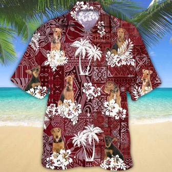 Airedale Terrier Hawaiian Shirt, Tropical Shirts, Gift For Him, Funny Hawaiian Shirts Summer Gifts | Newhawaiianshirts UK