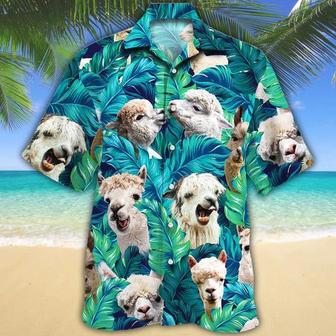 Alpaca Lovers Hawaiian Shirt, Tropical Alpaca Men Hawaiian Shirts - Casual Button Down Short Sleeve Shirt Summer Gifts | Newhawaiianshirts DE