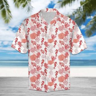 Amazing Seahorse Watercolor Pink Hawaiian Shirt, Short Sleeve Hawaiian Aloha Shirt For Men And Women Summer Gifts | Newhawaiianshirts DE