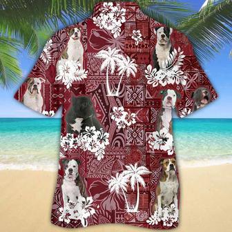 American Bulldog 2 Hawaiian Shirt, Tropical Shirts, Gift For Him, Funny Hawaiian Shirts Summer Gifts | Newhawaiianshirts AU