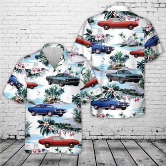 American Muscle Car 1970 Hawaiian Shirt For Men, Classic Car Hawaiian Shirt, Vintage Car Shirt Summer Gifts | Newhawaiianshirts DE