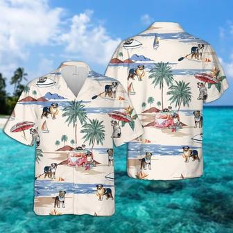 Australian Shepherd Summer Beach Hawaiian Shirt, Dog Beach Short Sleeve Hawaiian Shirt Summer Gifts | Newhawaiianshirts UK