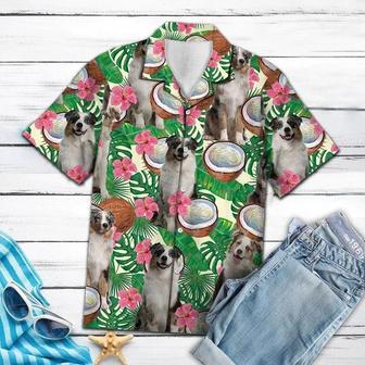 Awesome Australian Shepherd Tropical Coconut Pattern Hawaiian Shirt Summer Gifts | Newhawaiianshirts DE