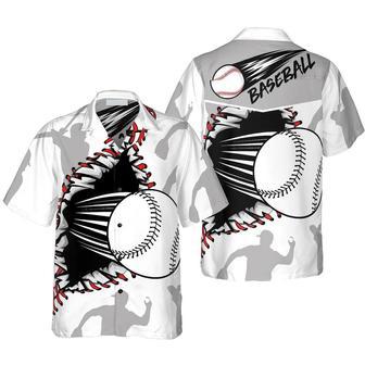 Baseball Wear Out Pattern Hawaiian Shirt, Gift For Baseball Lover Summer Gifts | Newhawaiianshirts DE