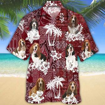 Basset Hound Red Hawaiian Shirt, Hawaiian Shirt For Men, Women, Aloha Shirt For Summer Summer Gifts | Newhawaiianshirts UK