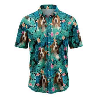 Basset Hound Tropical Hawaiian Shirt, Summer Hawaiian Shirts For Men, Aloha Beach Shirt Summer Gifts | Newhawaiianshirts AU