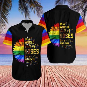 Be A Sunflower Lgbt Hawaiian Shirt, Pride Rainbow Shirt, Lgbt Shirt Summer Gifts | Newhawaiianshirts AU