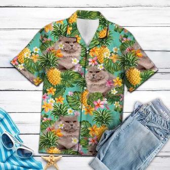 Beautiful Tropical Pineapple Mix British Longhair Print Hawaiian Shirt Summer Gifts | Newhawaiianshirts UK