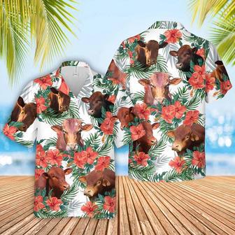 Beefmaster Cow Hawaiian Flowers , Gift For Farm Clothing, Summer Gift For Men And Women Unisex Hawaiian Shirt Aloha Shirt | Newhawaiianshirts AU