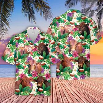 Beefmaster Summer Floral , Farm Lover Hawaii Shirt, Hawaiian Casual Button Down Shirt Unisex Hawaiian Shirt Aloha Shirt | Newhawaiianshirts AU