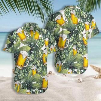 Beer With Hops Flowering Plants Pattern Hawaiian Shirt Summer Gifts | Newhawaiianshirts DE