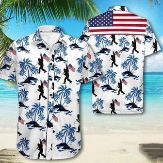 Bigfoot Proud Of America Of July Tropical - Bigfoot , Summer Gift For Women - Men Unisex Hawaiian Shirt Aloha Shirt | Newhawaiianshirts CA