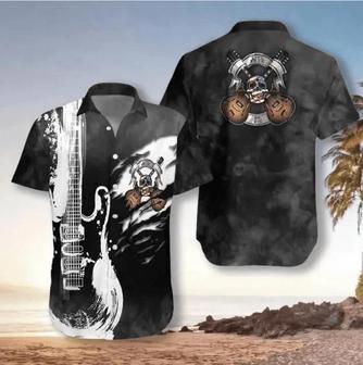 Black And White Electric Guitar Free Hawaiian Shirt Summer Gifts | Newhawaiianshirts