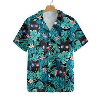 Black Cat Tropical Of July Hawaiian Shirt, Tropical Flower Hawaiian Shirt, Summer Vacation Summer Gifts | Newhawaiianshirts AU