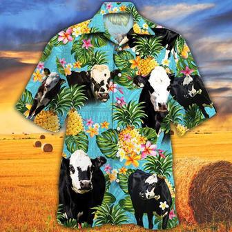 Black Hereford Cattle Lovers Pineapple Hawaiian Shirt Summer Gifts | Newhawaiianshirts DE