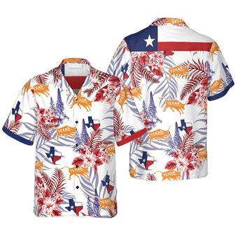 Bluebonnet Texas Hawaiian Shirt Red Version, Button Down Floral And Flag Texas Shirt, Proud Texas Shirt For Men Summer Gifts | Newhawaiianshirts CA